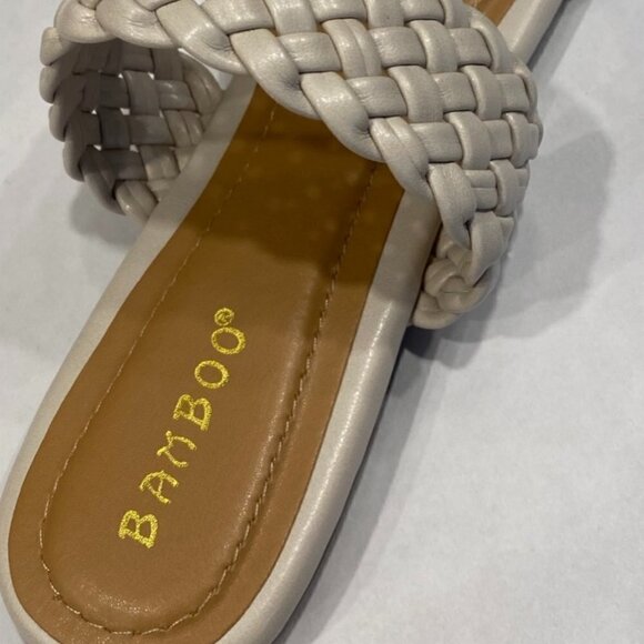 Bamboo Ivory Braided-Strap Kick Sandal - Women Brand Size 7.5 - Picture 2 of 5